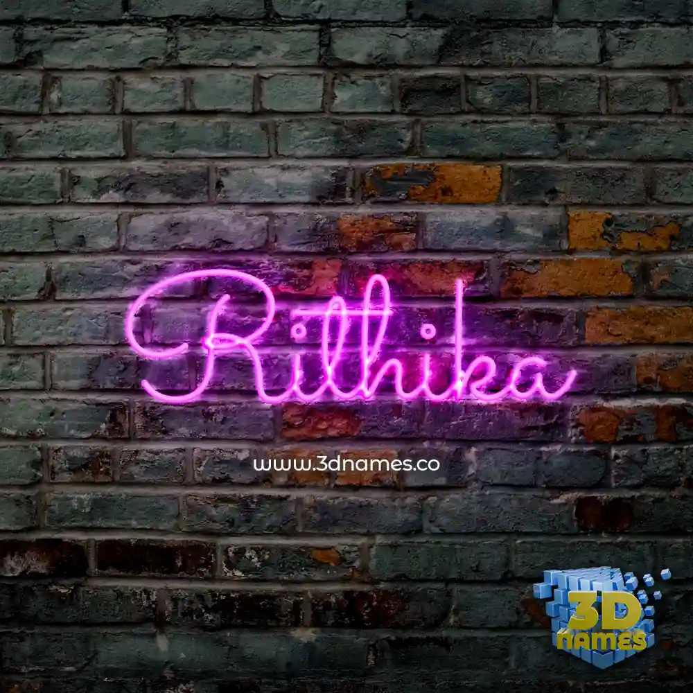 rithika in Pink Neon style - 3D name wallpaper