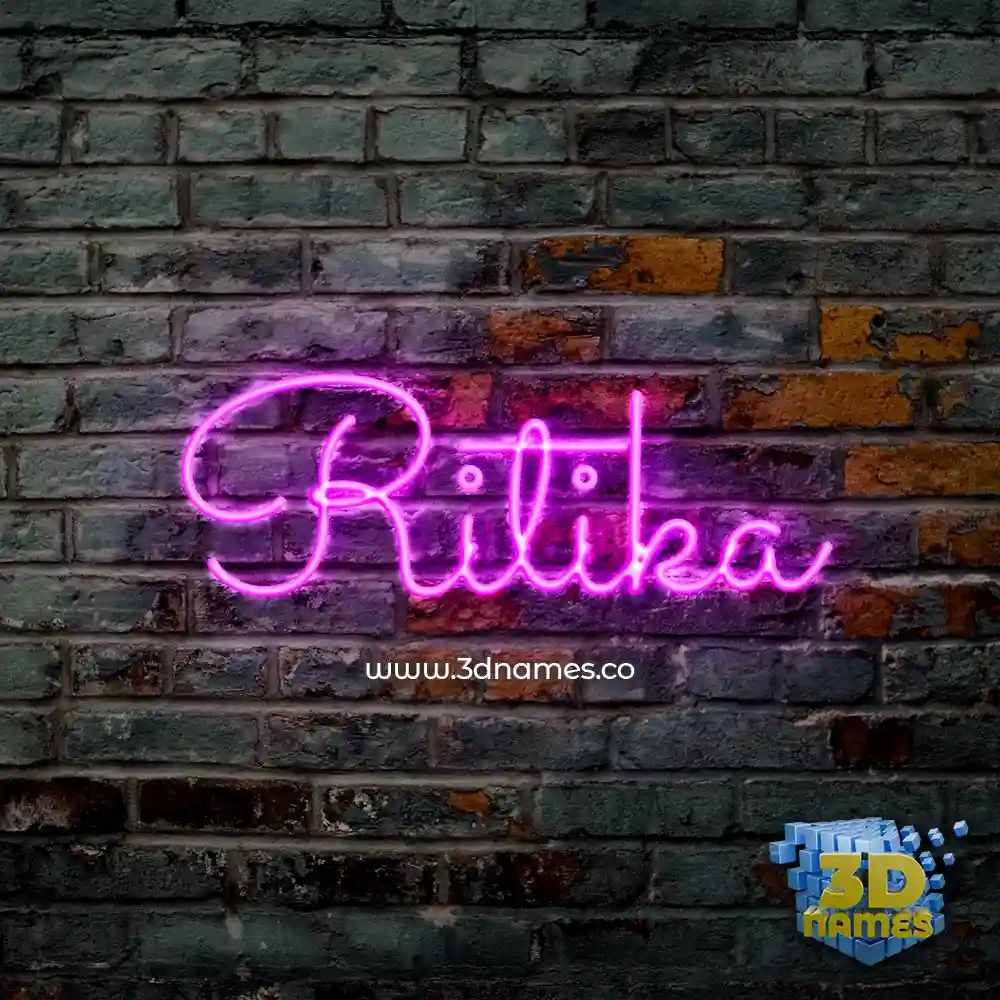 ritika in Pink Neon style - 3D name wallpaper