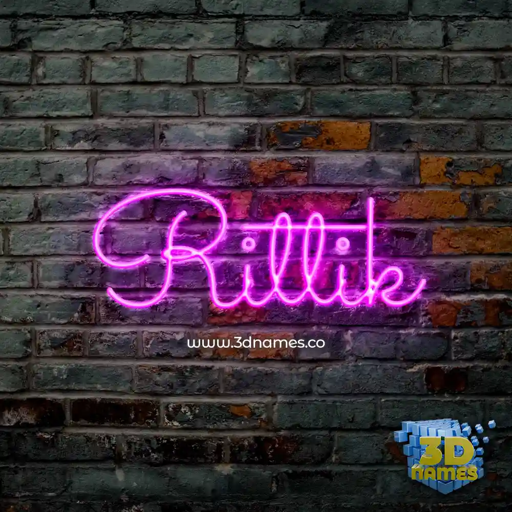 rittik in Pink Neon style - 3D name wallpaper