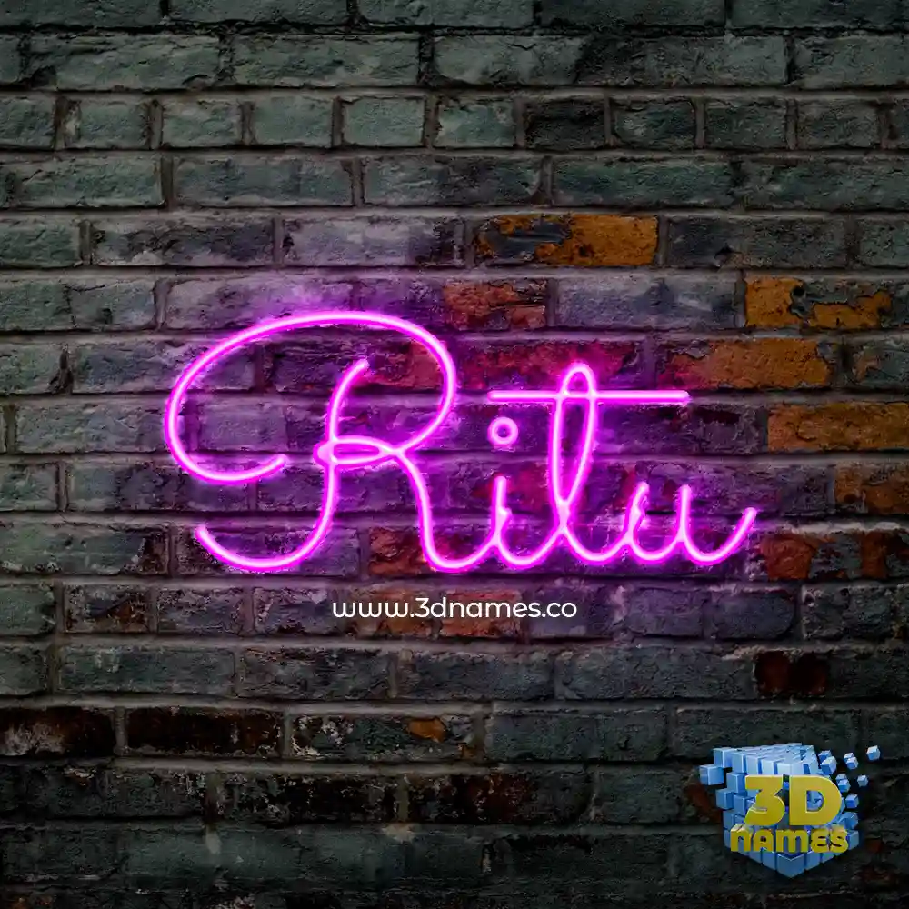 ritu in Pink Neon style - 3D name wallpaper