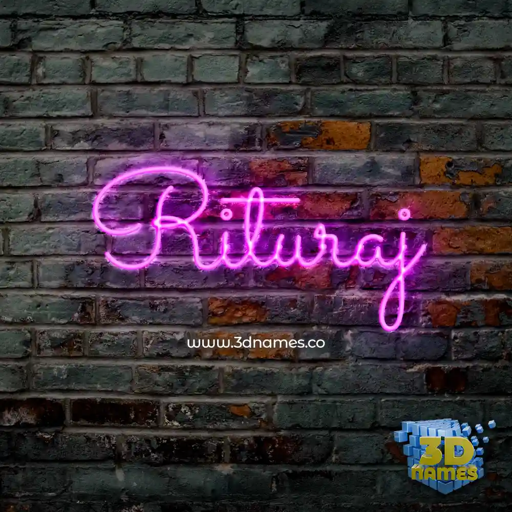 rituraj in Pink Neon style - 3D name wallpaper