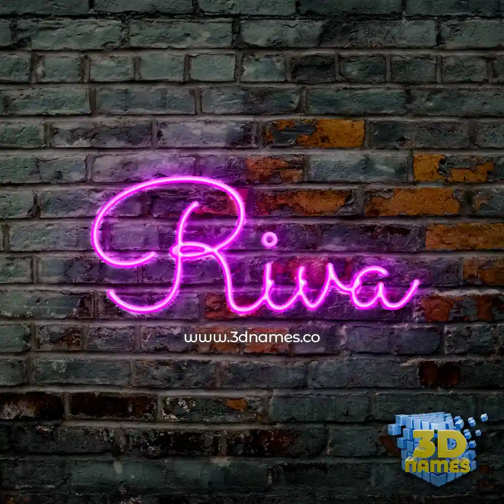 riva in Pink Neon style - 3D name wallpaper