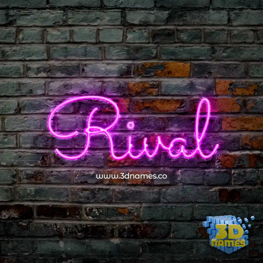 rival in Pink Neon style - 3D name wallpaper