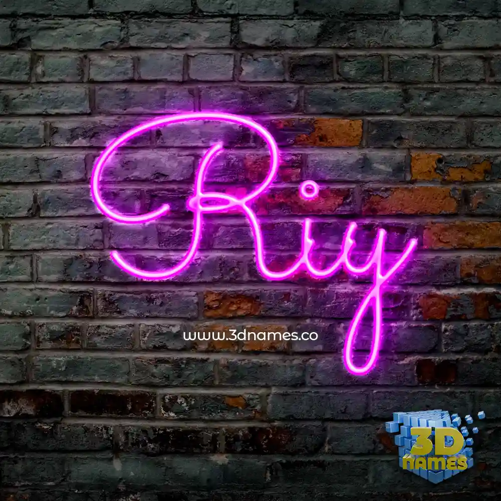 riy in Pink Neon style - 3D name wallpaper