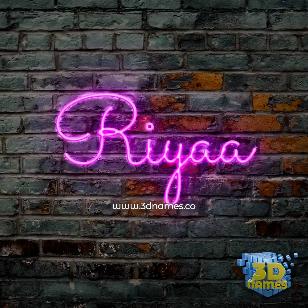 riyaa in Pink Neon style - 3D name wallpaper