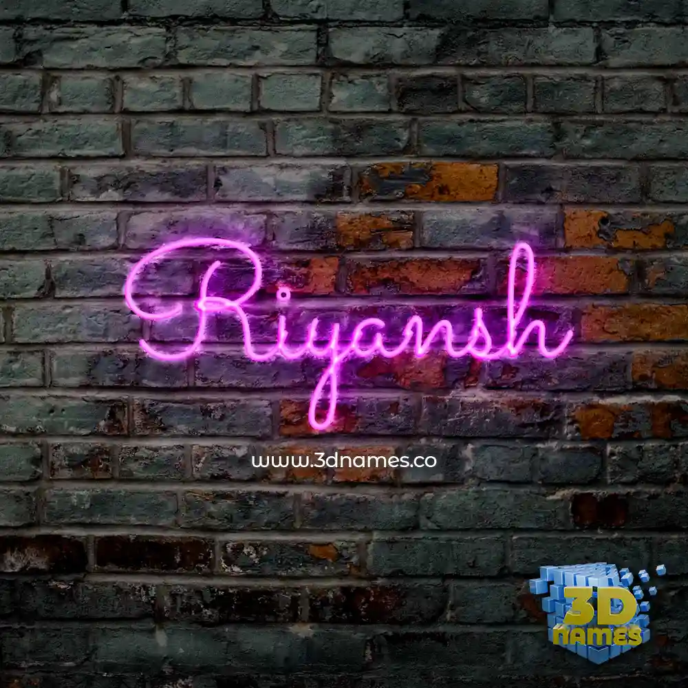 riyansh in Pink Neon style - 3D name wallpaper