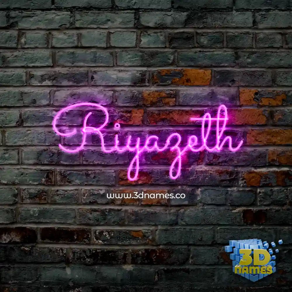 riyazeth in Pink Neon style - 3D name wallpaper