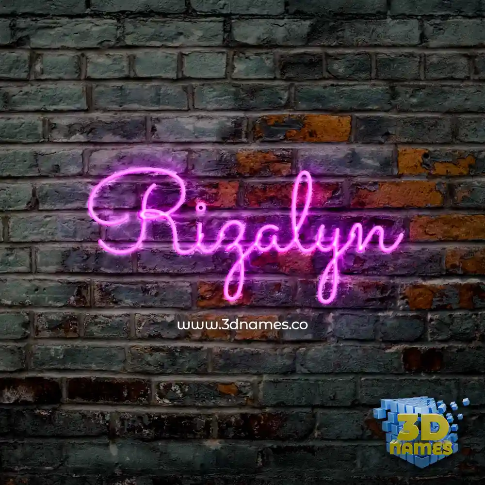 rizalyn in Pink Neon style - 3D name wallpaper