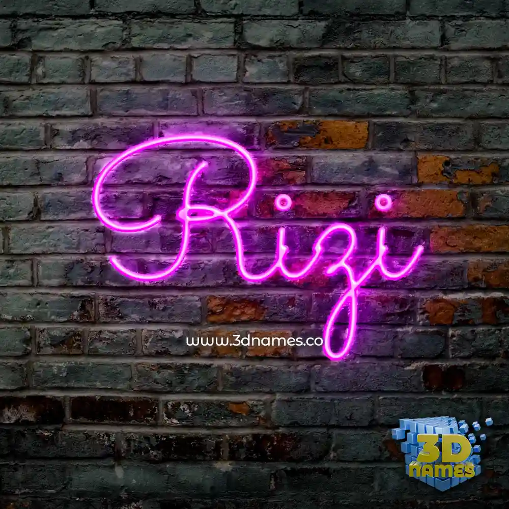 rizi in Pink Neon style - 3D name wallpaper