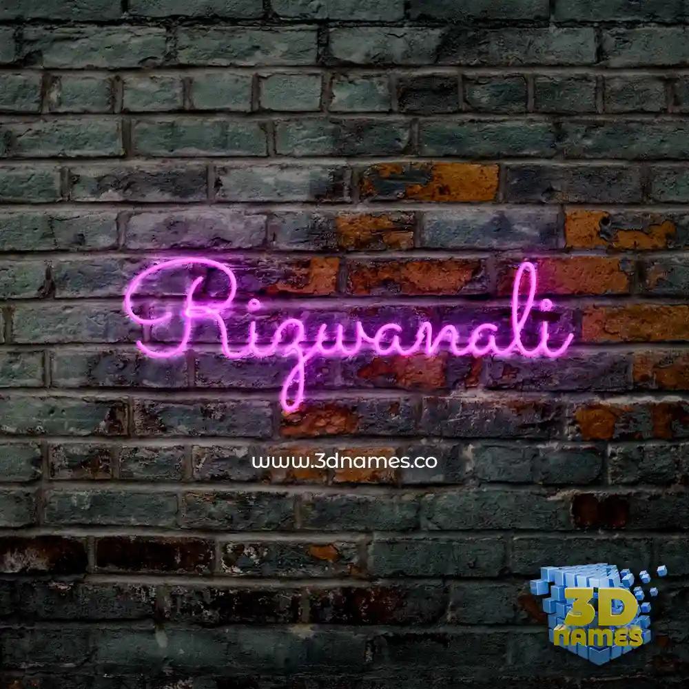 rizwanali in Pink Neon style - 3D name wallpaper