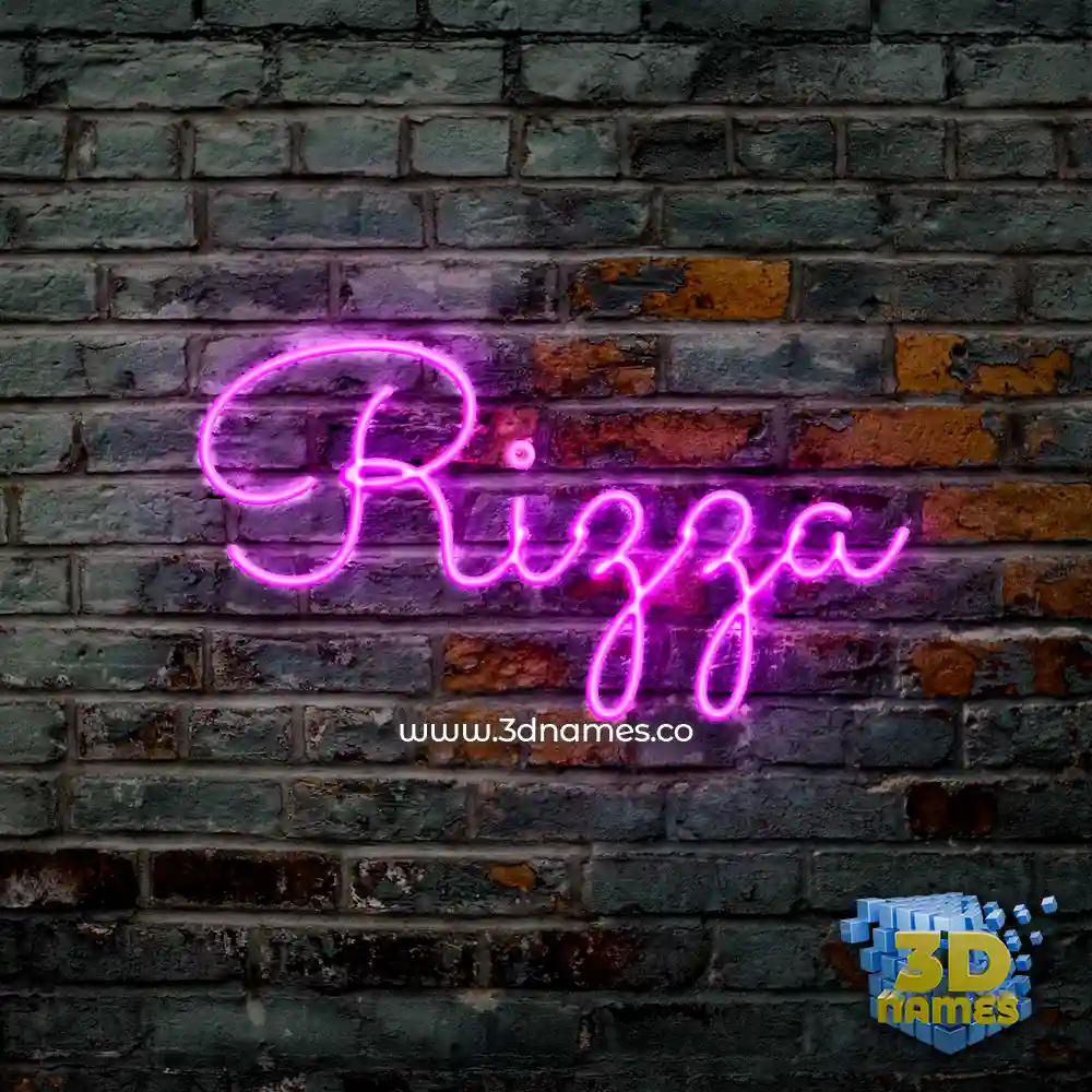 rizza in Pink Neon style - 3D name wallpaper
