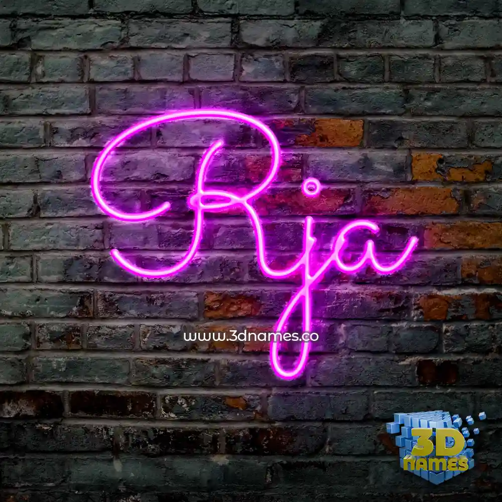 rja in Pink Neon style - 3D name wallpaper