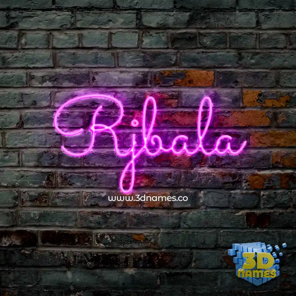 rjbala in Pink Neon style - 3D name wallpaper