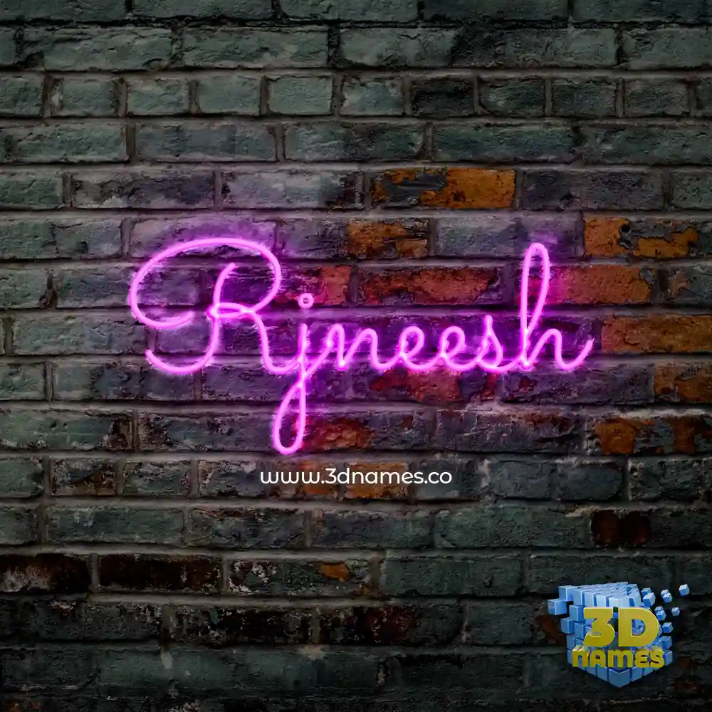 rjneesh in Pink Neon style - 3D name wallpaper