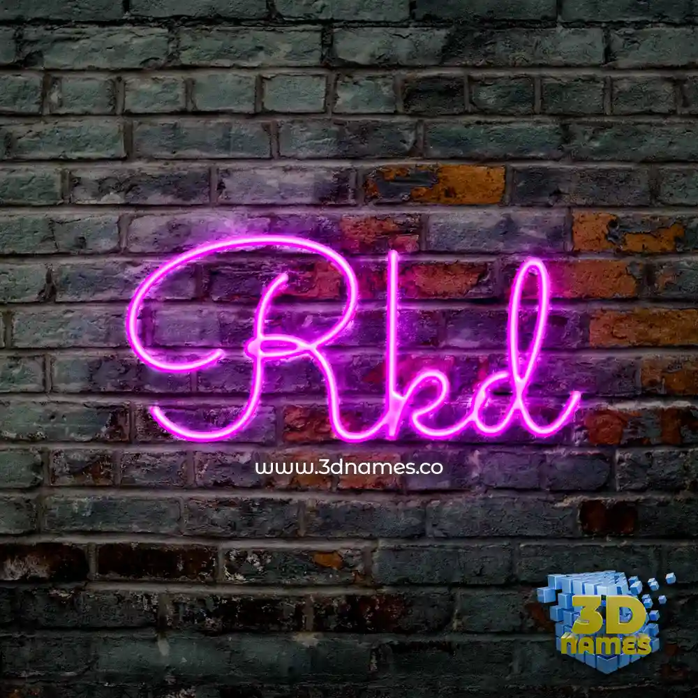 rkd in Pink Neon style - 3D name wallpaper
