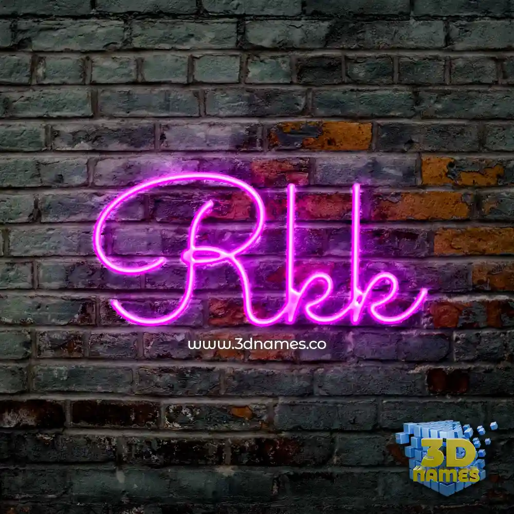 rkk in Pink Neon style - 3D name wallpaper