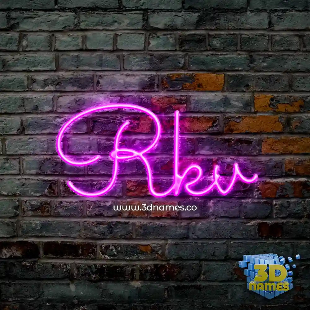 rkv in Pink Neon style - 3D name wallpaper