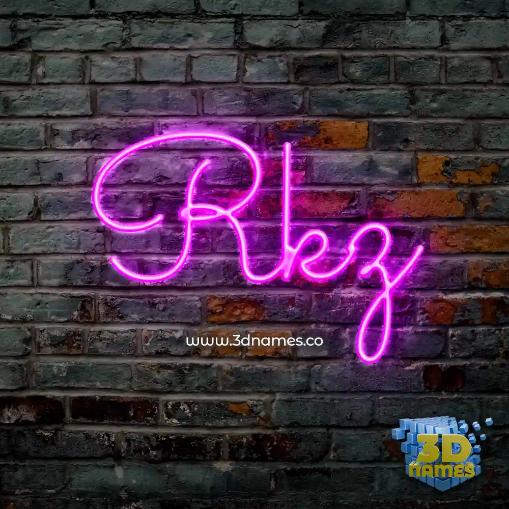 rkz in Pink Neon style - 3D name wallpaper