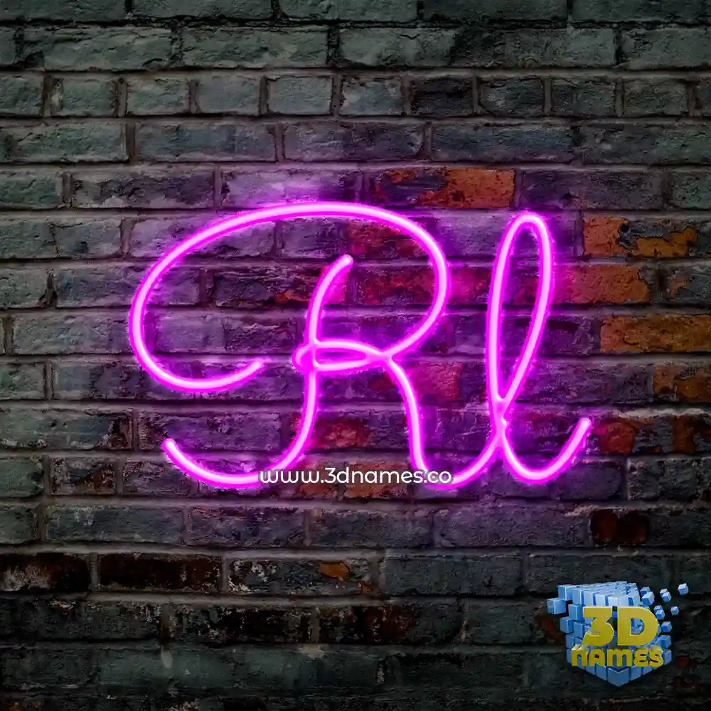 rl in Pink Neon style - 3D name wallpaper