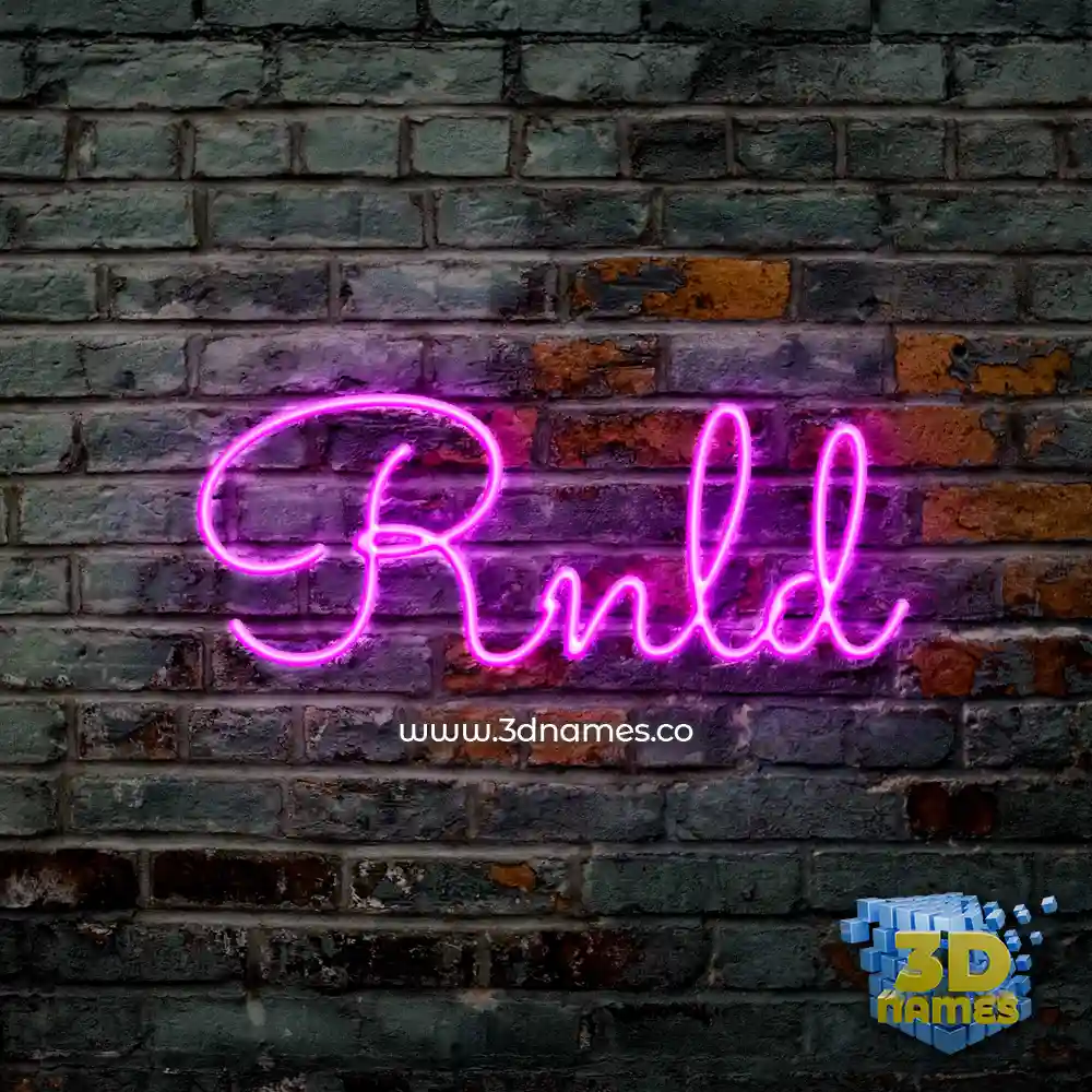 rnld in Pink Neon style - 3D name wallpaper