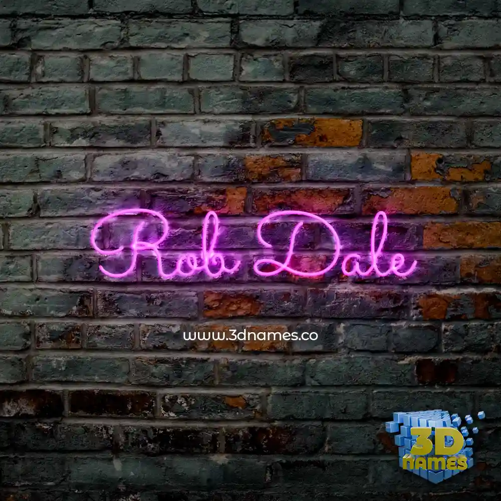 rob dale in Pink Neon style - 3D name wallpaper
