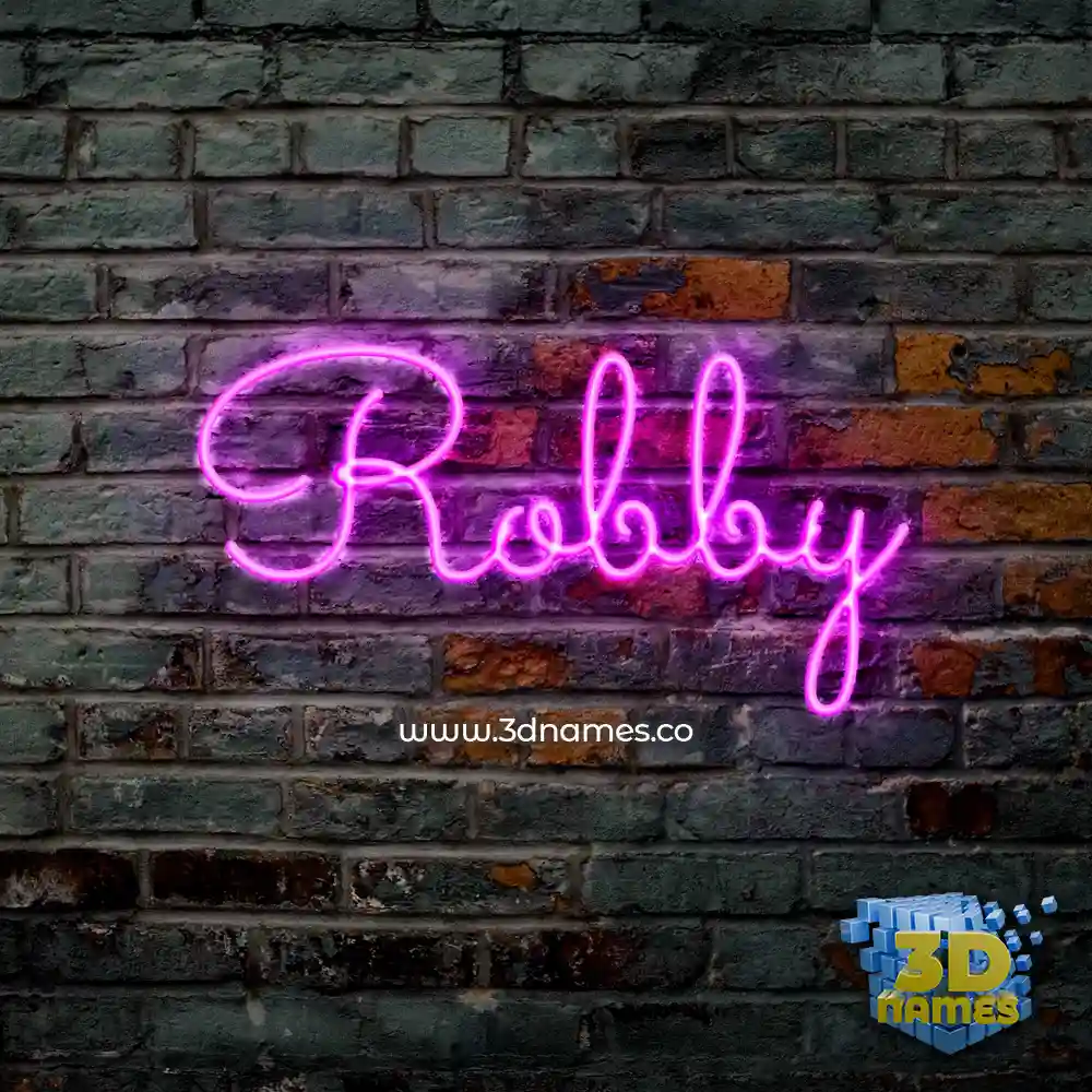 robby in Pink Neon style - 3D name wallpaper