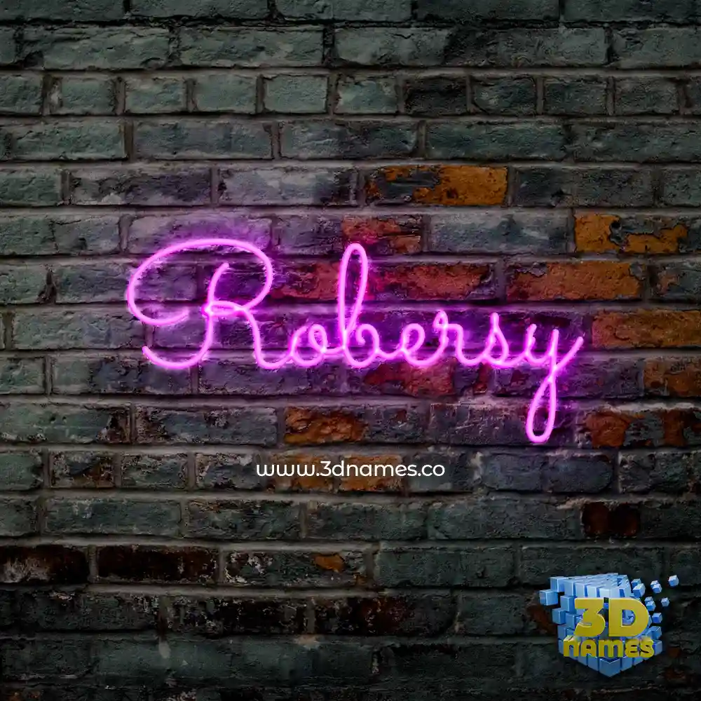 robersy in Pink Neon style - 3D name wallpaper