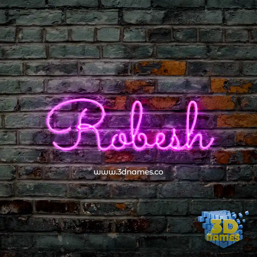 robesh in Pink Neon style - 3D name wallpaper