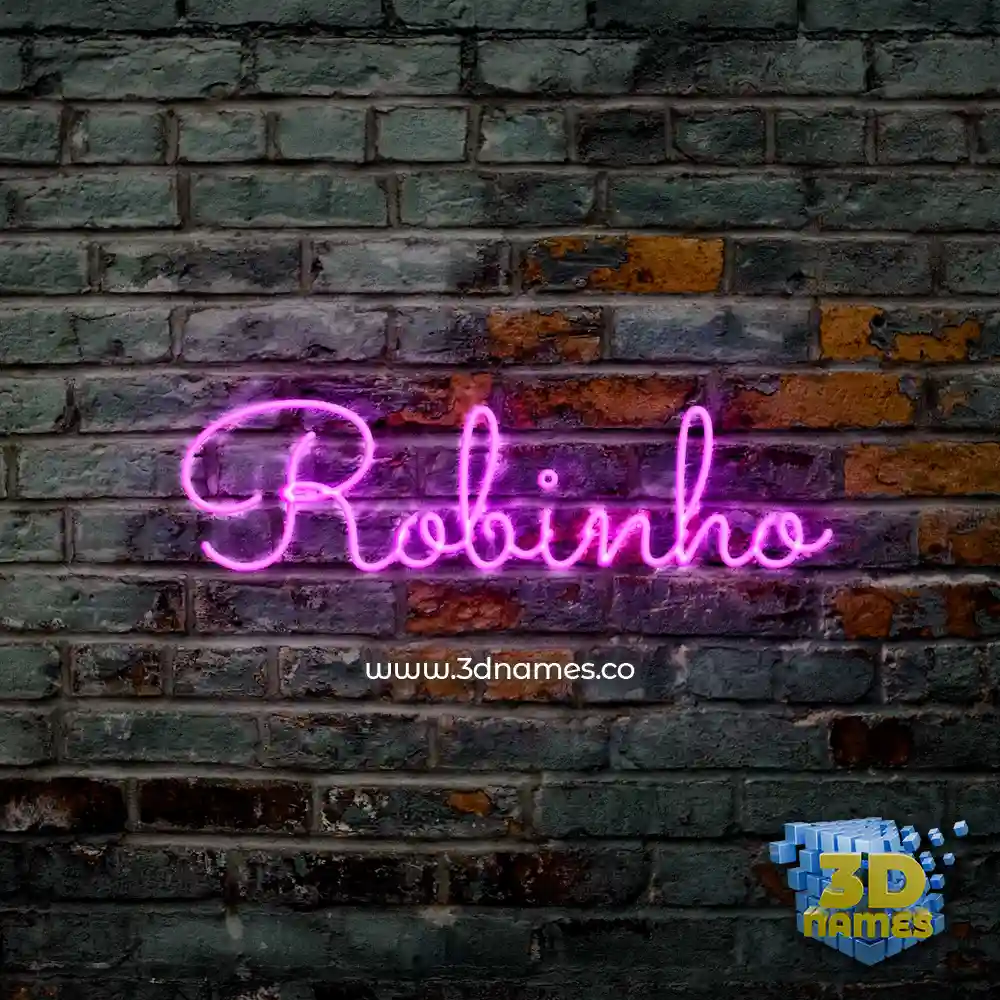 robinho in Pink Neon style - 3D name wallpaper