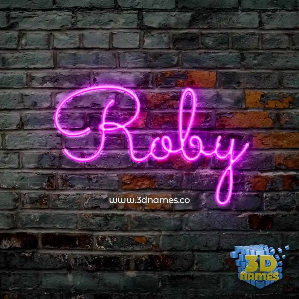 roby in Pink Neon style - 3D name wallpaper