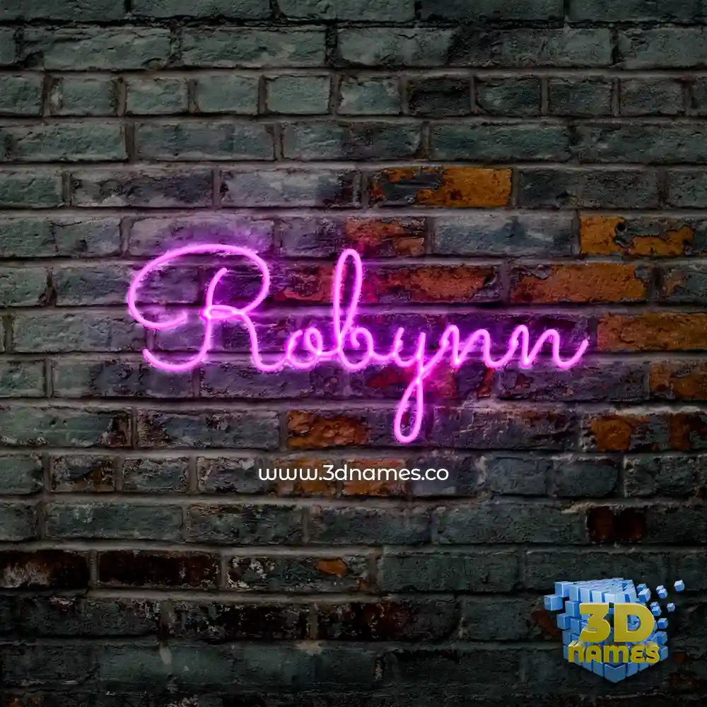 robynn in Pink Neon style - 3D name wallpaper