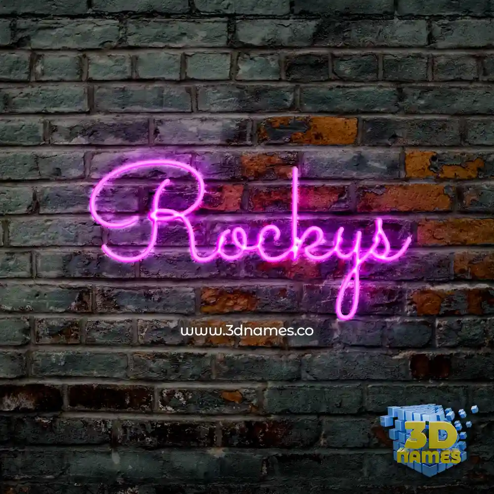 rockys in Pink Neon style - 3D name wallpaper