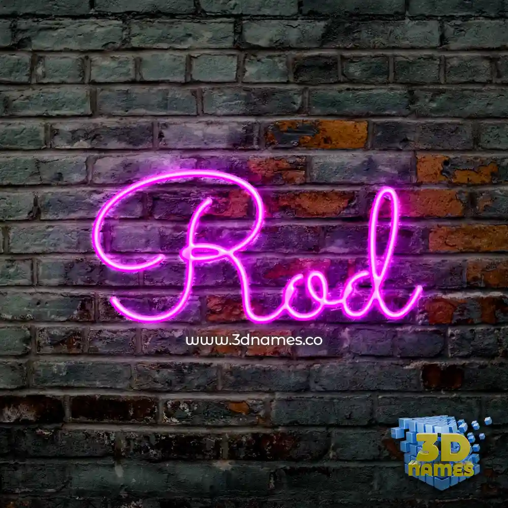 rod in Pink Neon style - 3D name wallpaper