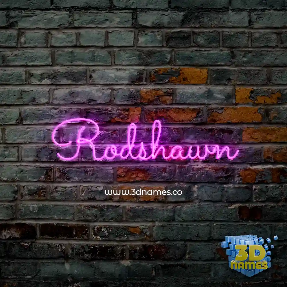 rodshawn in Pink Neon style - 3D name wallpaper