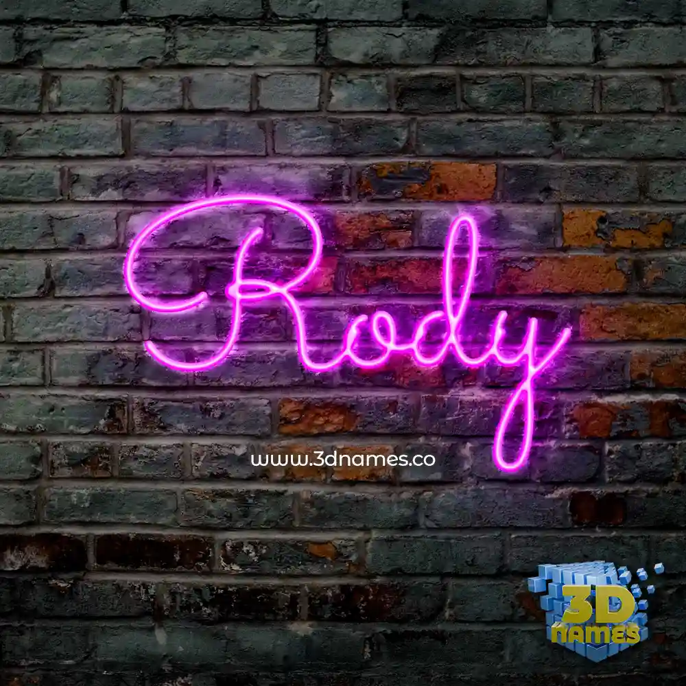 rody in Pink Neon style - 3D name wallpaper