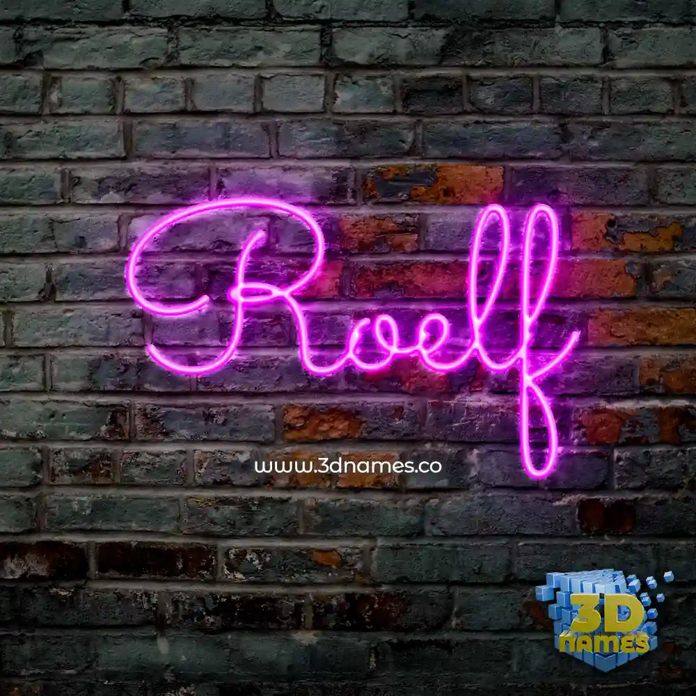 roelf in Pink Neon style - 3D name wallpaper