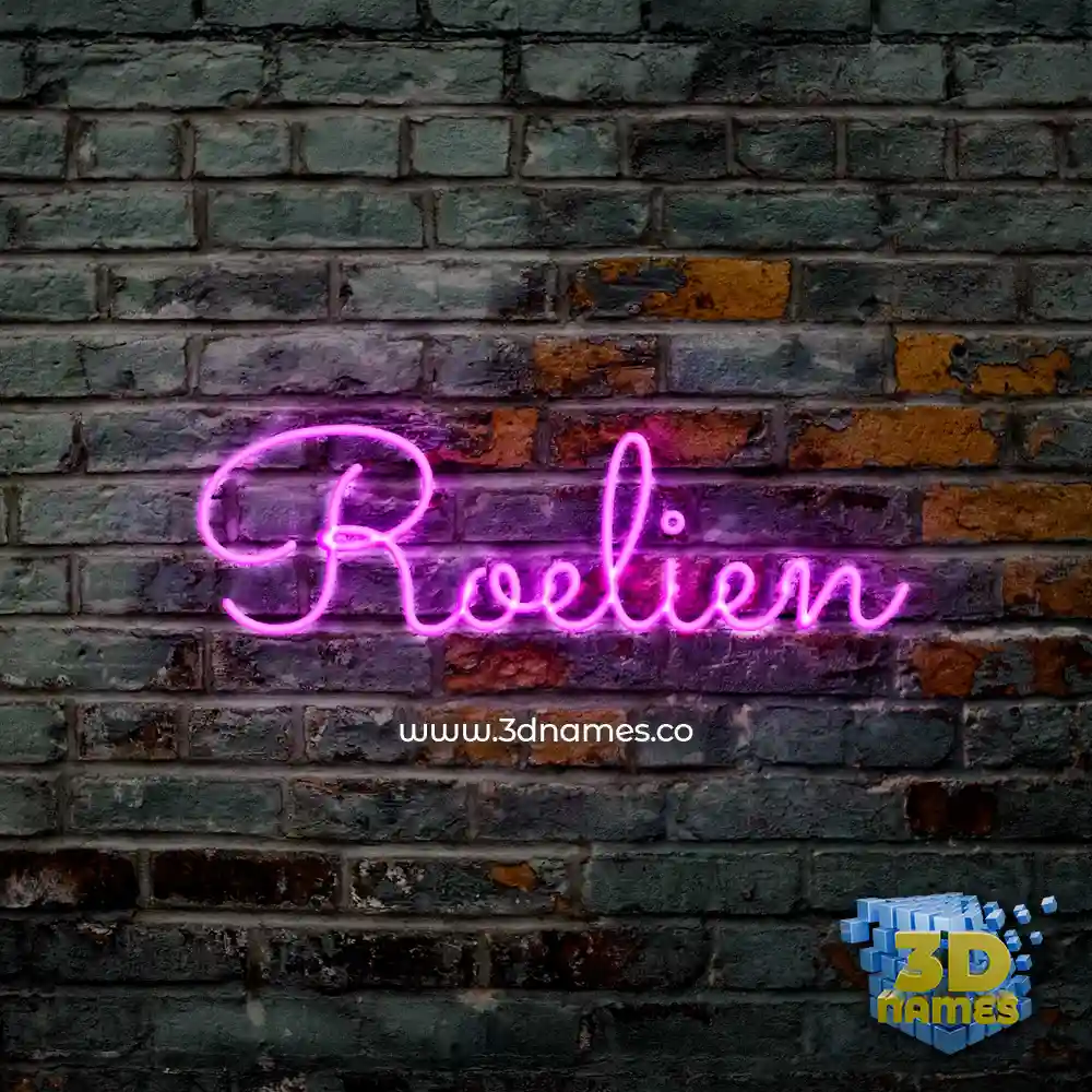 roelien in Pink Neon style - 3D name wallpaper