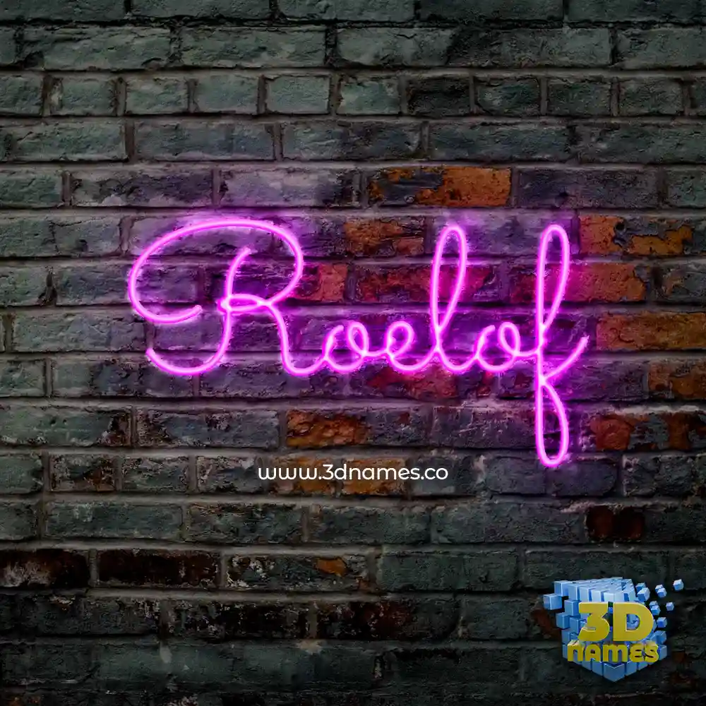 roelof in Pink Neon style - 3D name wallpaper