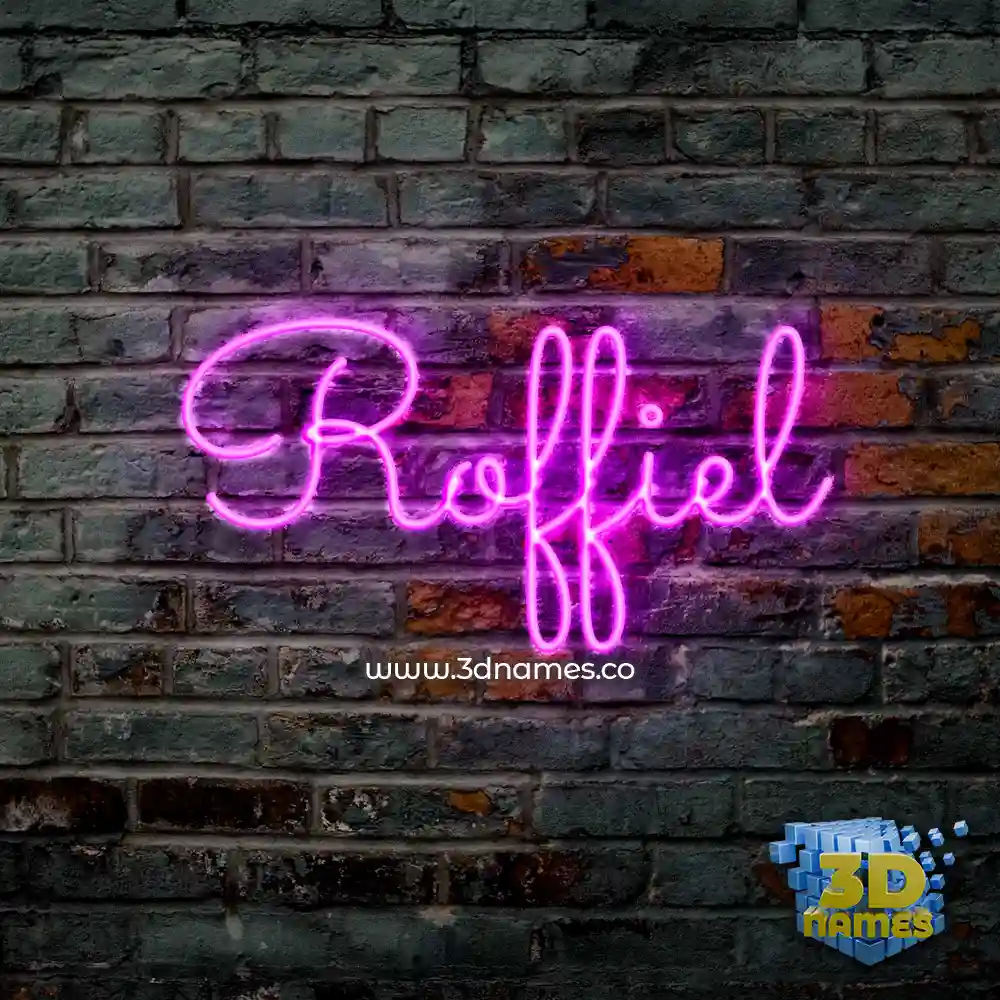 roffiel in Pink Neon style - 3D name wallpaper