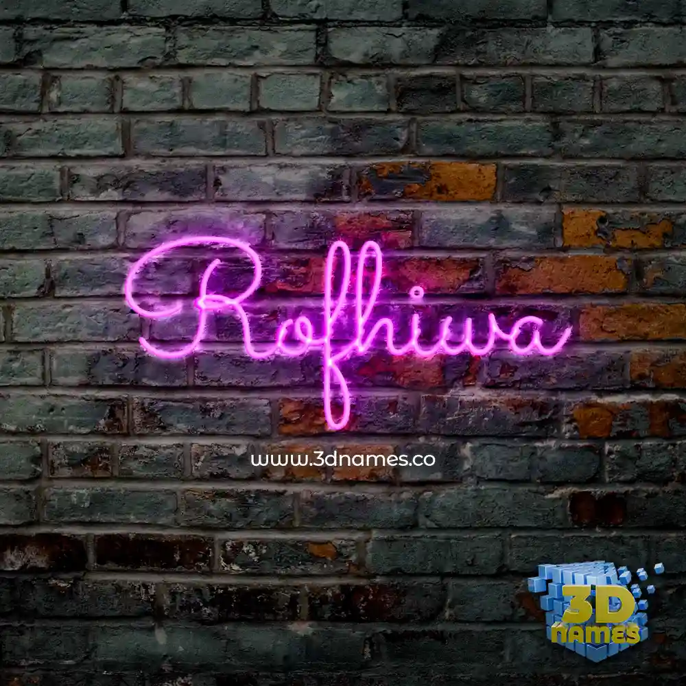 rofhiwa in Pink Neon style - 3D name wallpaper