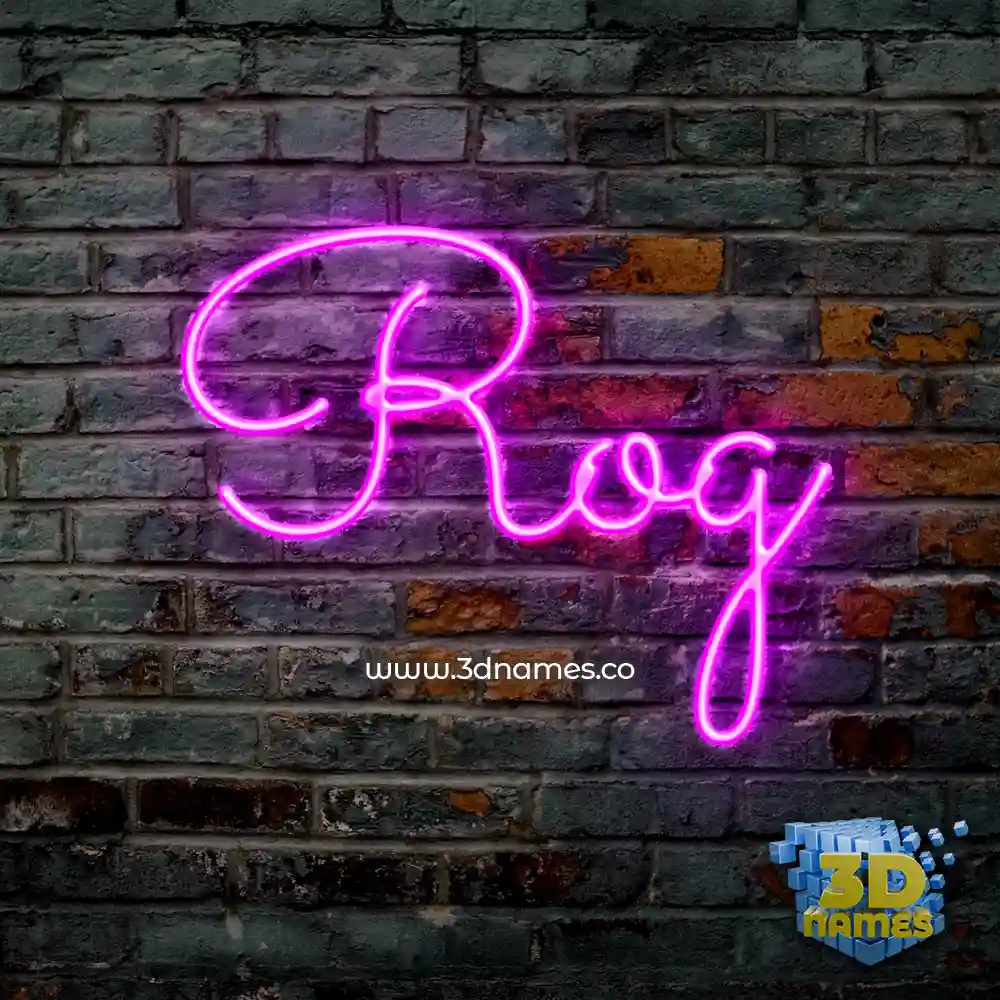 rog in Pink Neon style - 3D name wallpaper