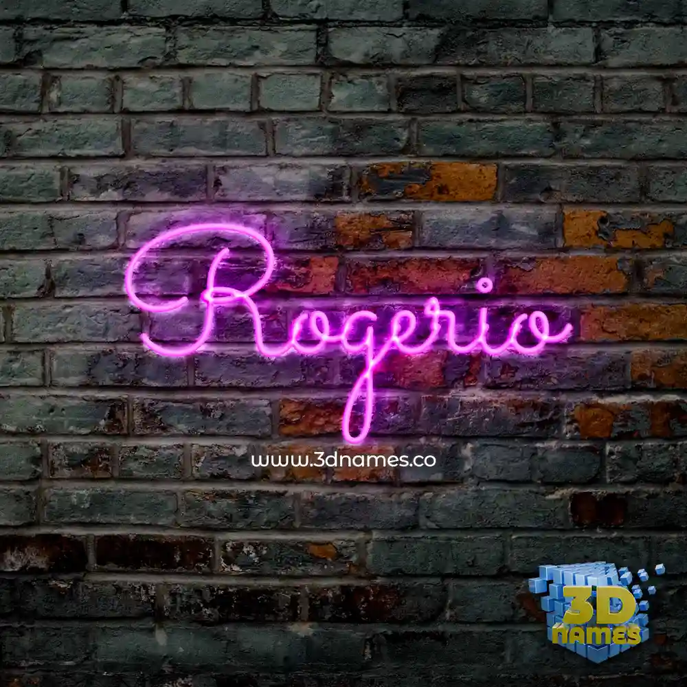 rogerio in Pink Neon style - 3D name wallpaper