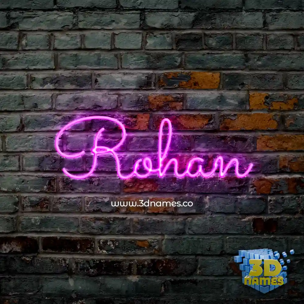 rohan in Pink Neon style - 3D name wallpaper