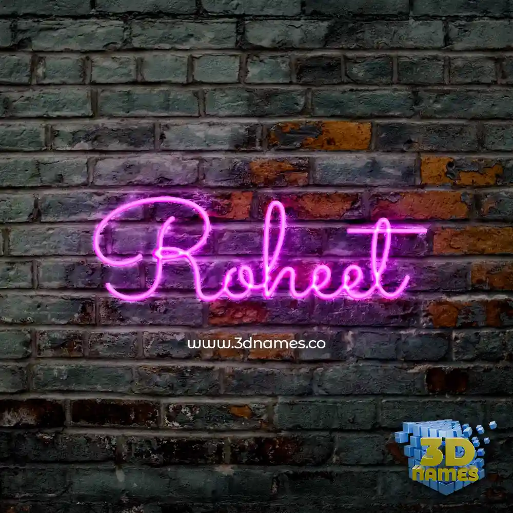 roheet in Pink Neon style - 3D name wallpaper