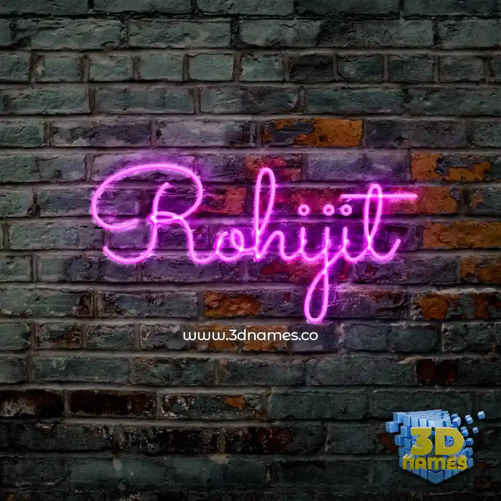 rohijit in Pink Neon style - 3D name wallpaper