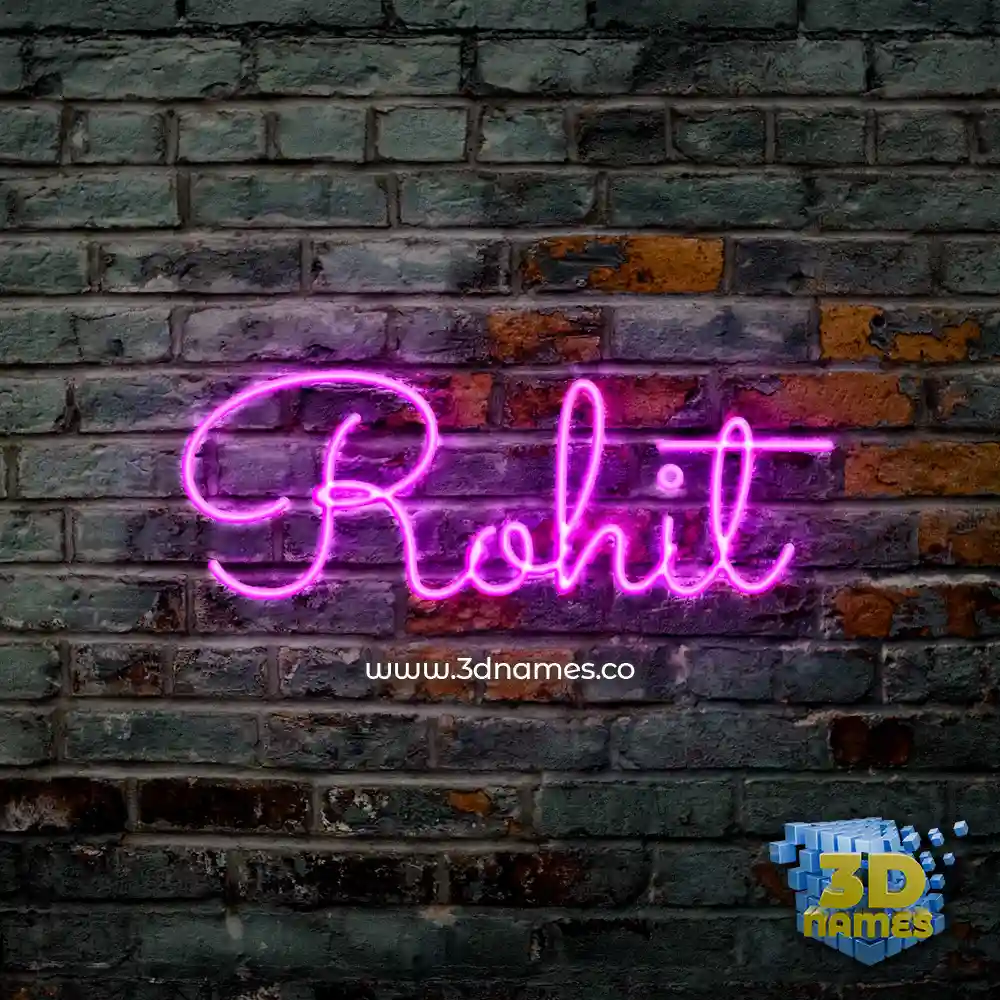 rohit in Pink Neon style - 3D name wallpaper