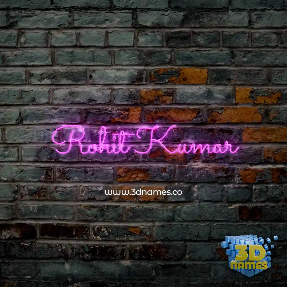 rohit kumar in Pink Neon style - 3D name wallpaper