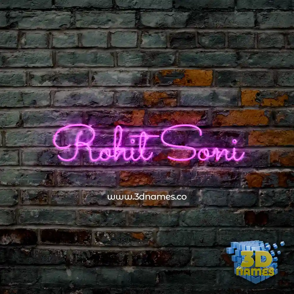 rohit soni in Pink Neon style - 3D name wallpaper