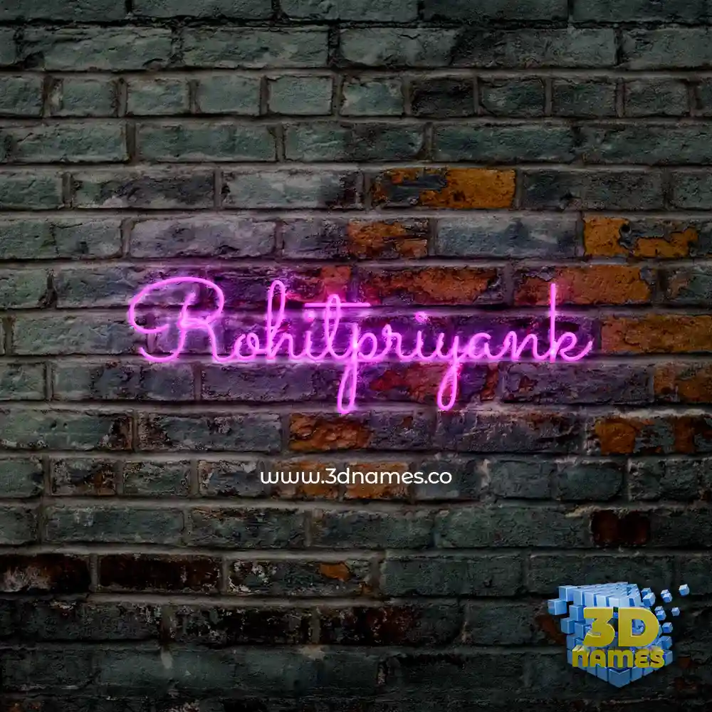 rohitpriyank in Pink Neon style - 3D name wallpaper