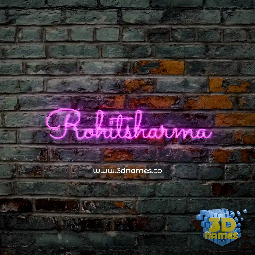 rohitsharma in Pink Neon style - 3D name wallpaper